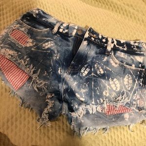 Free people shorts red and blue